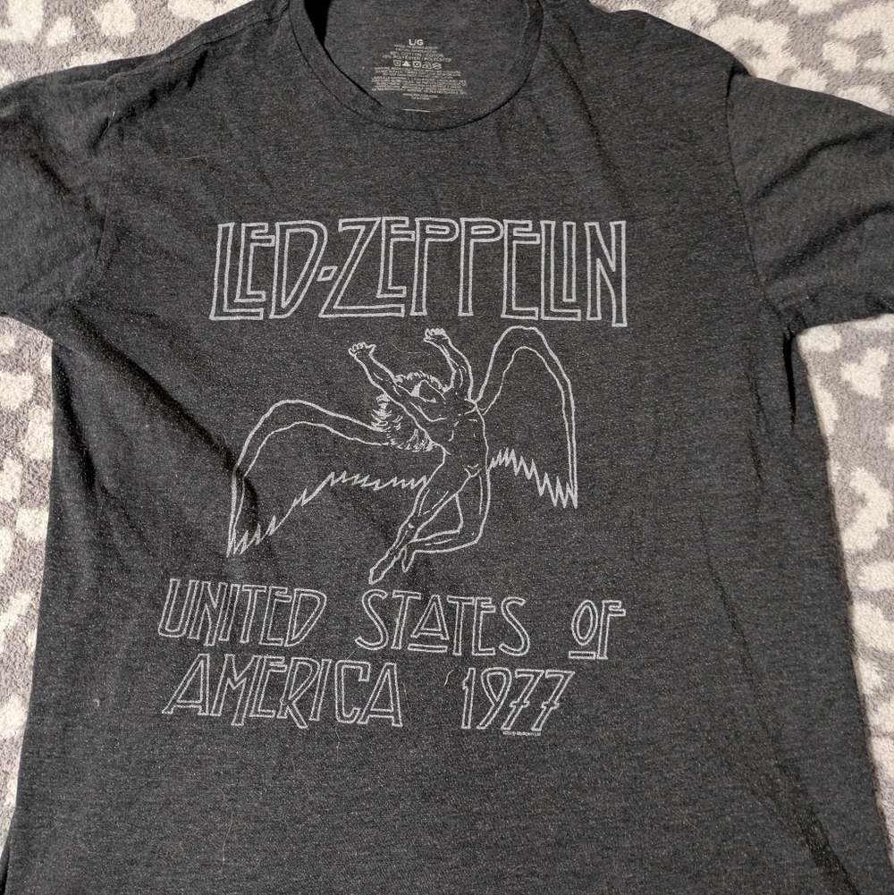 Led Zeppelin Gray Graphic Tee - Men's Short Sleeve Shirt